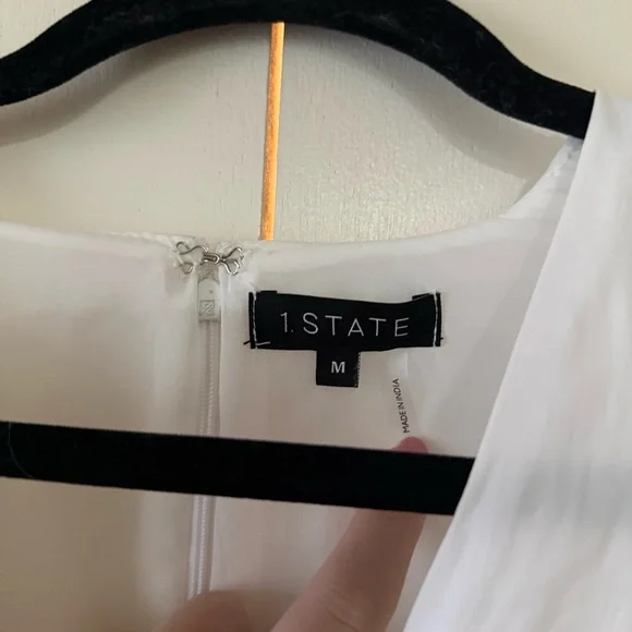 1.STATE L96012 Womens New Ivory Tiered Bubble Sleeve Mini Dress Size M - Picture 5 of 7